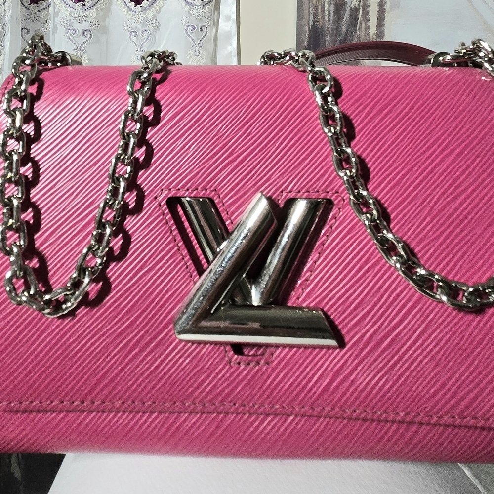 Louis Vuitton Pink Shoulder Bag with Silver Chain